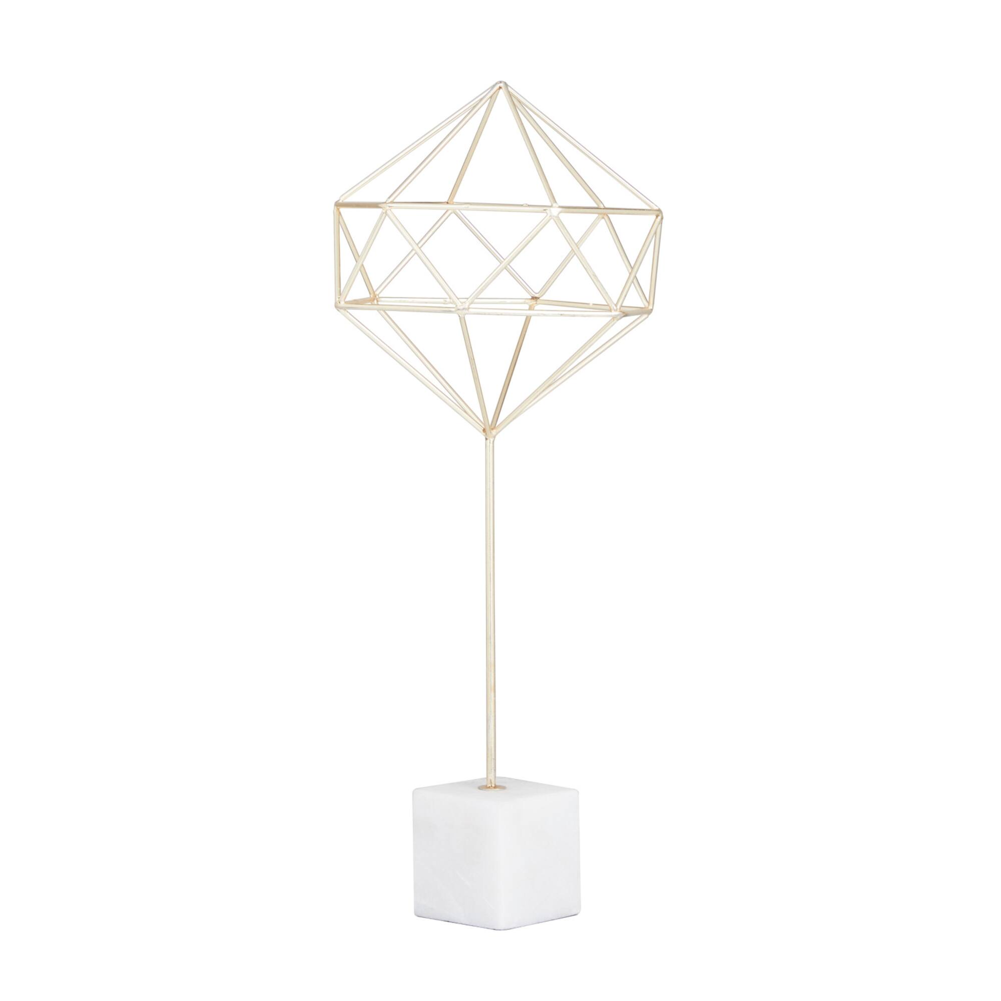 CosmoLiving by Cosmopolitan Gold Marble Contemporary Sculpture, 22" x 9" x 9"